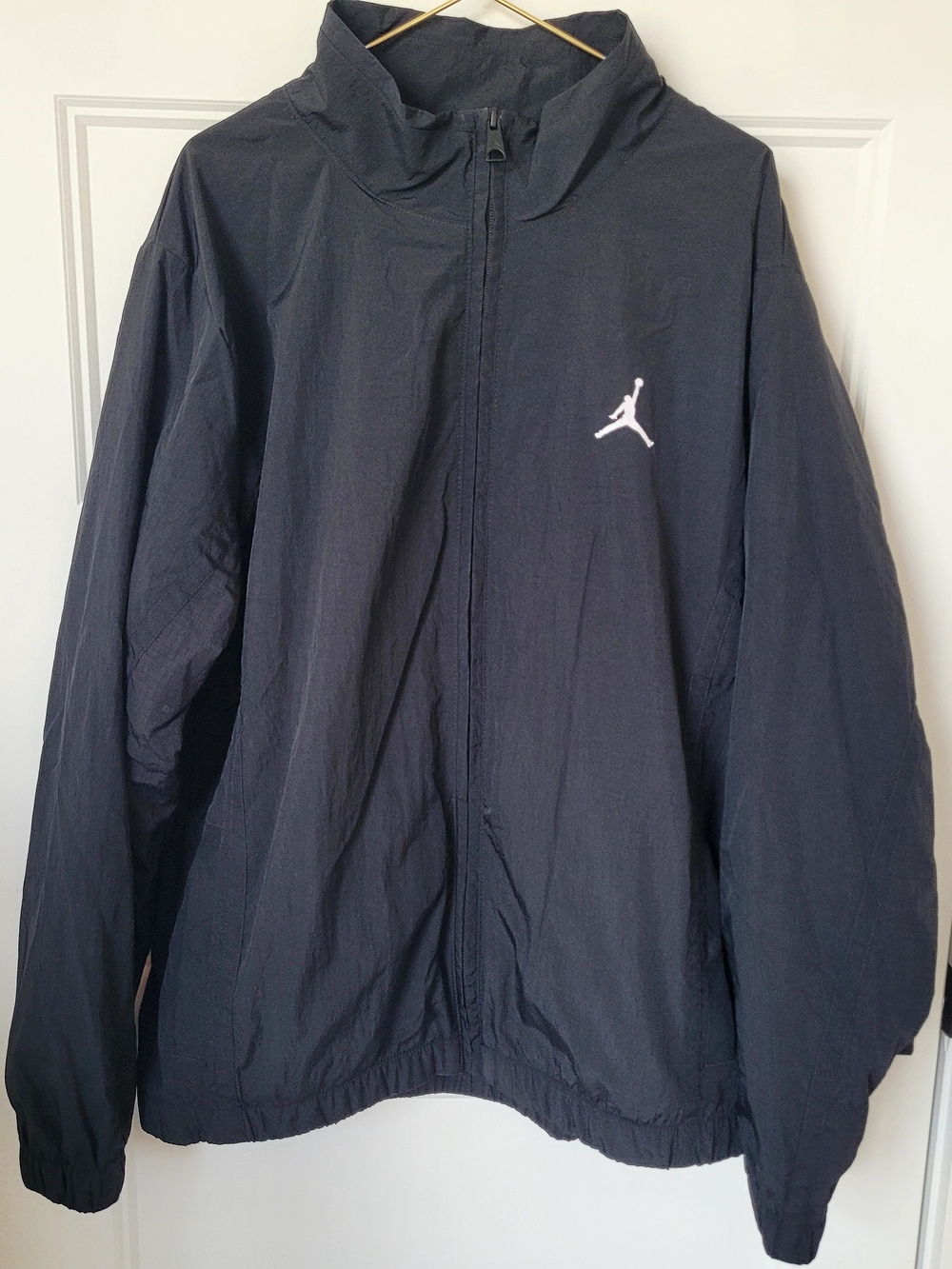 Jordan Flight Jacket Mens Large L Black Essentials Woven Windbreaker Full Zip